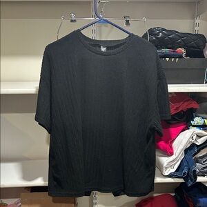 SHEIN Black Textured shirt and shorts set